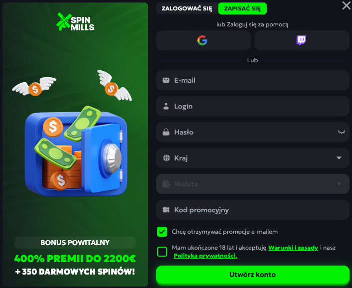 SpinMills Login 